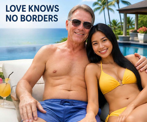 A man and his Filipina girlfriend lounging on the pool deck of an oceanfront resort in the Philippines. Learn more about SoloPhilippines.